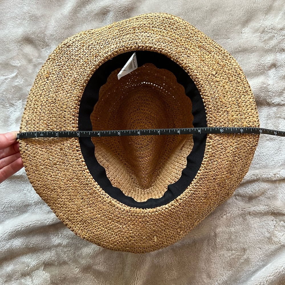 Madewell straw/raffia sun hat w pom pom detail - Picture 8 of 11